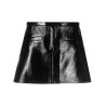 Double slits vinyl mini skirt