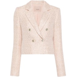 Double-breasted bouclé blazer