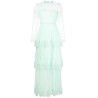 Mint chiffon tiered maxi dress