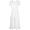 White rose lace midi dress