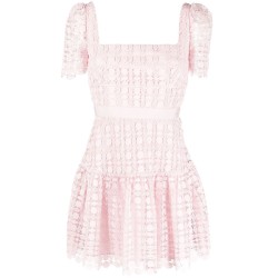 Pink petal lace mini dress