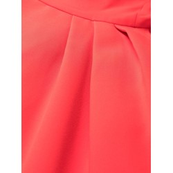 Red crepe bow midi dress