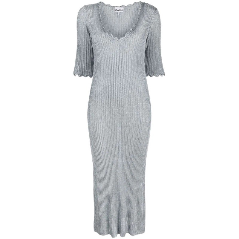 METALLIC KNIT DRESS