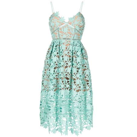 Aqua azaelea lace midi dress