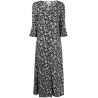 Printed crepe u-neck dress