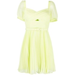 Lime chiffon mini dress