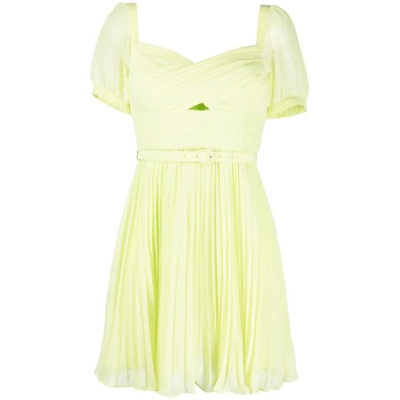 Lime chiffon mini dress