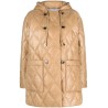 Shiny quilt hooded jacket