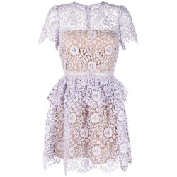 Lilac lace peplum mini dress