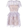 Lilac lace peplum mini dress