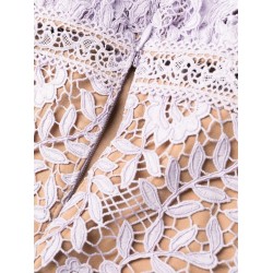 Lilac lace peplum mini dress