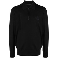 Merino wool pullover zip mock