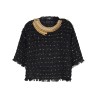 Embroidered tweed t-shirt