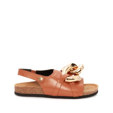 Flat sandals with chain detail