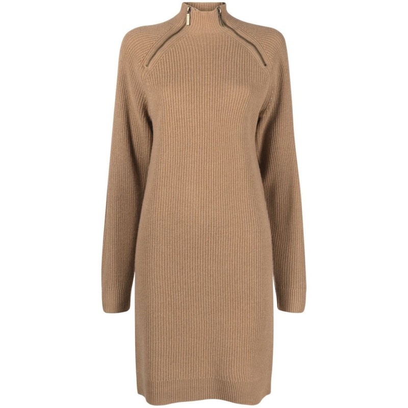 Raglan zipper sweater dress