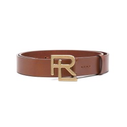 RL logo smooth leather belt