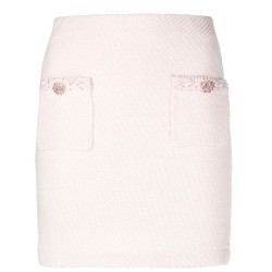 Pink knit mini skirt