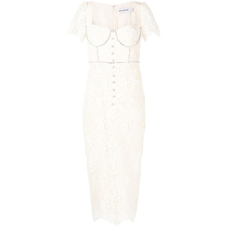 Cream rose lace midi dress