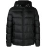 Hooded logo tape puffer