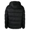 Hooded logo tape puffer