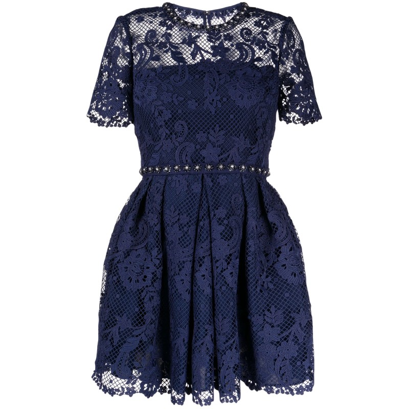 Lace embellished mini dress