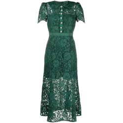 Green cord lace midi dress