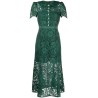 Green cord lace midi dress