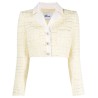 Yellow boucle cropped jacket