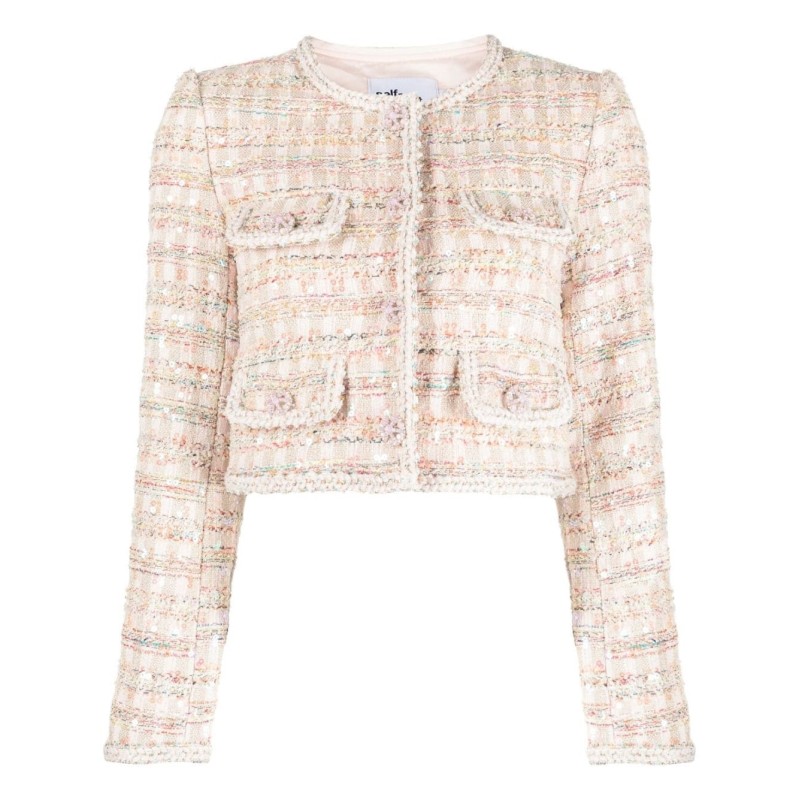 Pink sequin boucle jacket