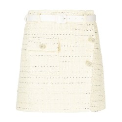 Yellow boucle mini skirt