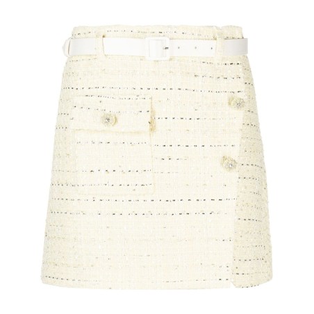 Yellow boucle mini skirt