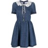 Lace collar denim mini dress