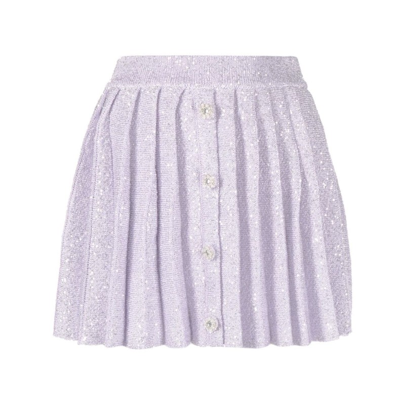 Sequin pleated knit skirt