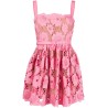 Pink 3d cotton lace mini dress