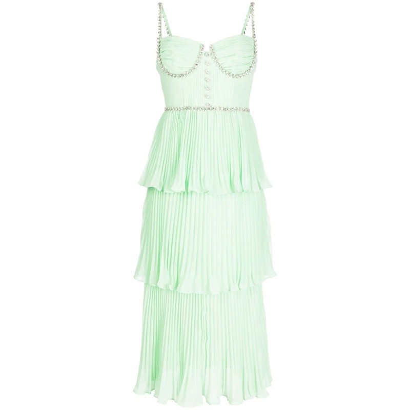 Tiered diamante chiffon dress