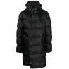 Woven down hooded coat