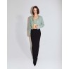 Green boucle cropped jacket