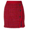 Red melange knit mini skirt