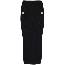 Hw 2btn knit midi skirt