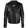 Zipped leather biker jacket