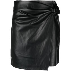 Pu wrap frnt mini skirt