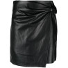 Pu wrap frnt mini skirt