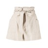 Paperbag waist linen shorts