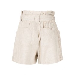 Paperbag waist linen shorts