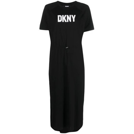 Logo drawstring dress