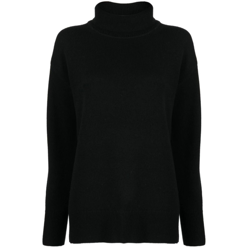 High neck soft wool sweater