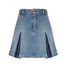 Vintage denim pleated skirt