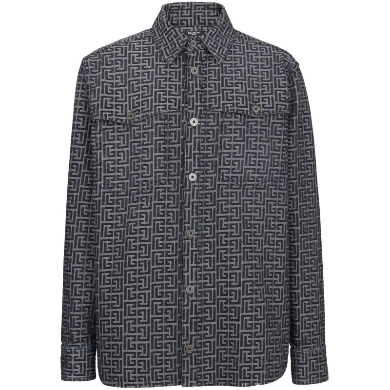 Jacquard monogram denim shirt