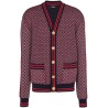 Monogram check wool cardigan