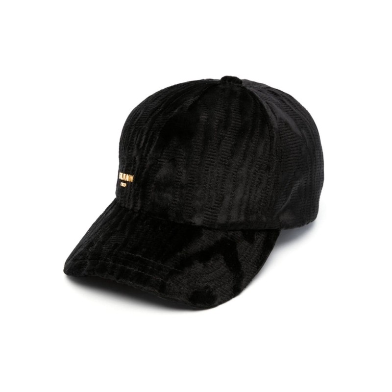 Moire velvet&gold letters cap